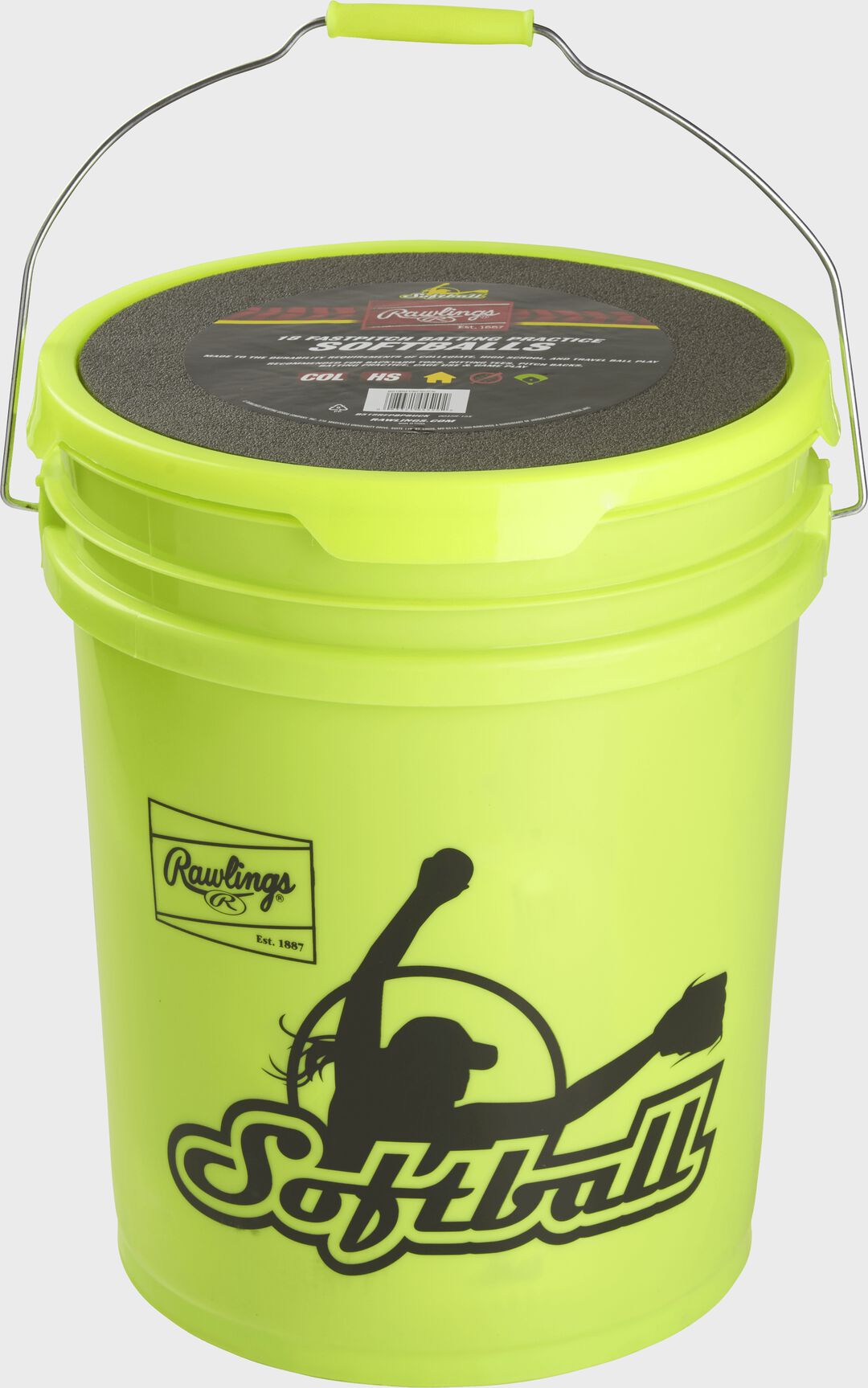6 Gallon Bucket of 12" Batting Practice Softballs, 12 or 18 Balls