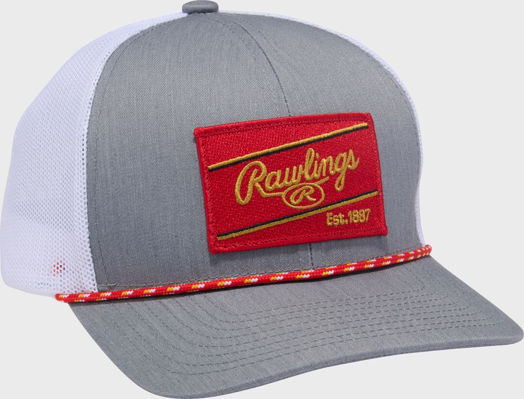 Rawlings ColorSync Rope Hat, Gray/Red