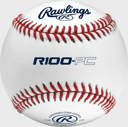 Rawlings 6-Gallon Bucket of R100-PC Pro Comp Hich School Practice Baseballs , Bucket with 24 Balls