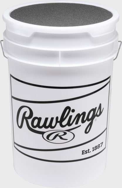 Rawlings 6-Gallon Bucket of R100-PC Pro Comp Hich School Practice Baseballs , Bucket with 24 Balls