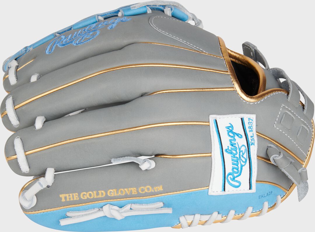 Liberty Advanced Color Series 12 in Fastpitch Glove, Gray/Columbia Blue