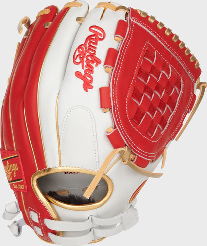 Liberty Advanced Color Series 12 in Fastpitch Glove, White/Scarlet
