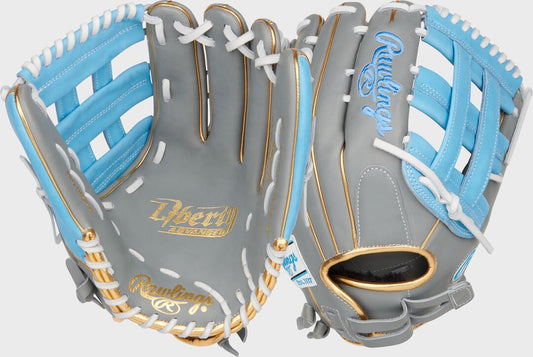 Liberty Advanced Color Series 12.75 in Outfield Glove, Gray/Columbia Blue