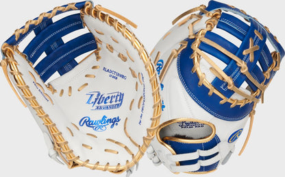 Liberty Advanced Color Series 13 in 1st Base Mitt, White/Pink