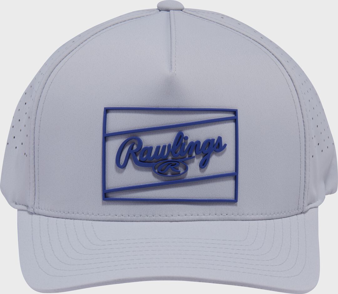 Rawlings Gray Laser Performance Patch Snapback Hat