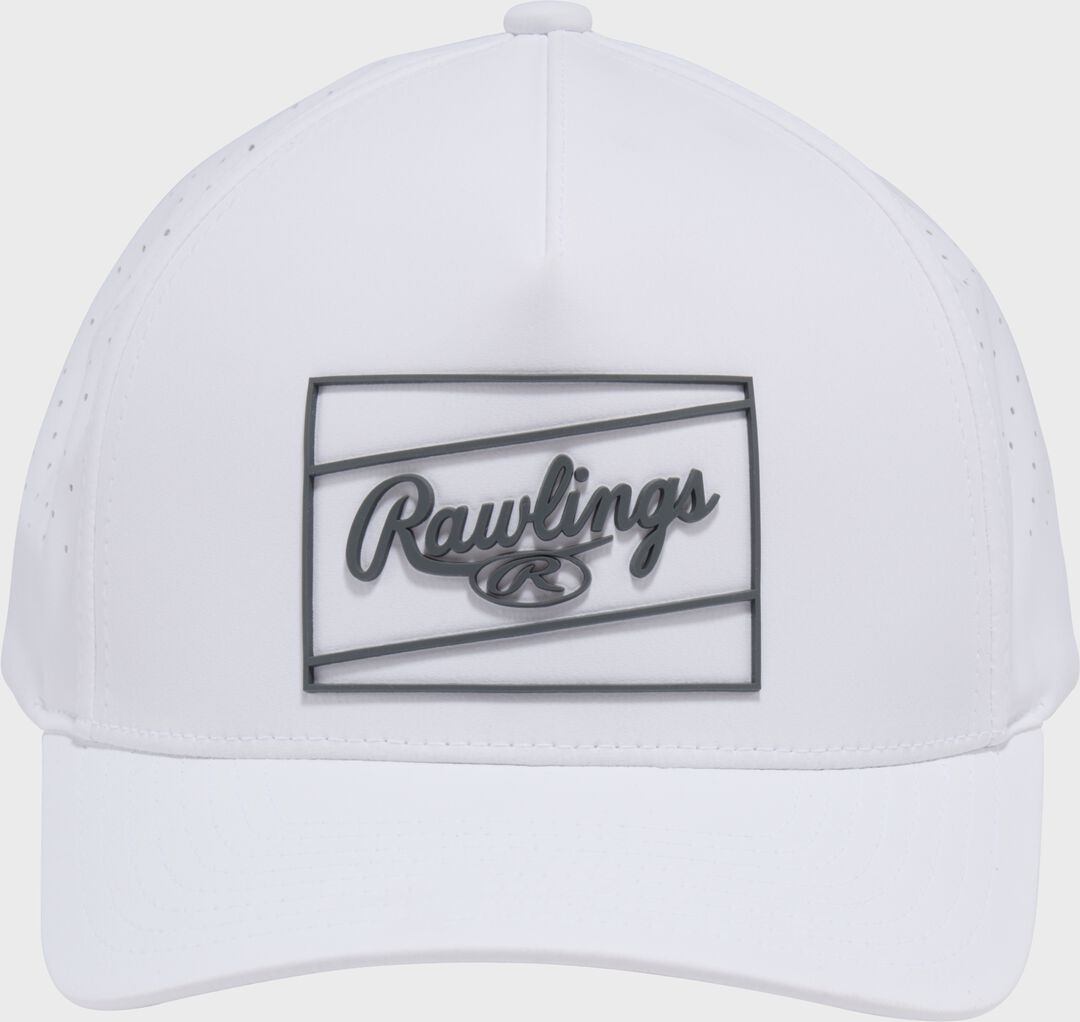Rawlings White Laser Performance Patch Snapback Hat