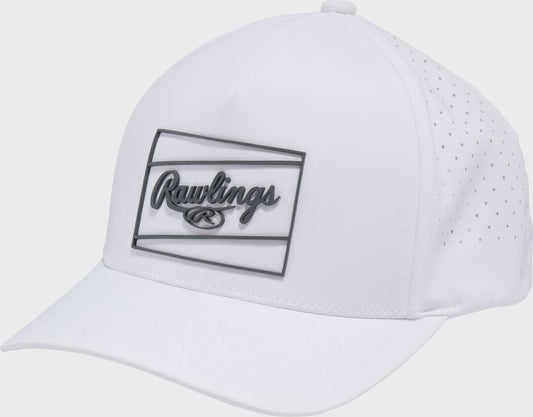 Rawlings White Laser Performance Patch Snapback Hat