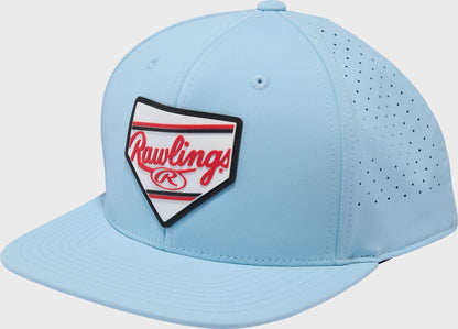 Rawlings White Home Plate Performance Flat Bill Snapback Hat