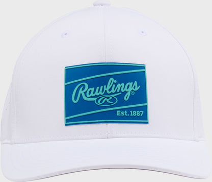 Rawlings White Performance Curved Bill Snapback Hat