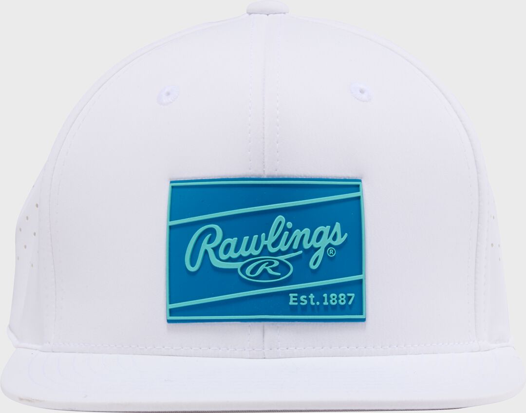 Rawlings White Performance Flat Bill Snapback Hat