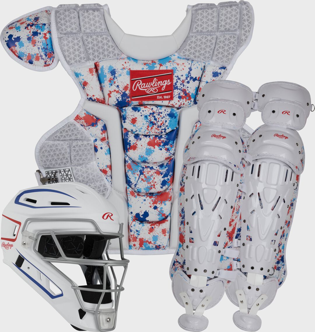 Limited Edition Mach Navy Spatter Catcher's Gear Set, Adult, Intermediate, Youth