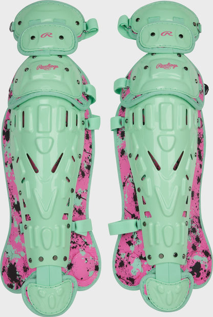 Limited Edition Mach Mint/Pink Spatter Catcher's Gear Set, Adult, Intermediate, Youth