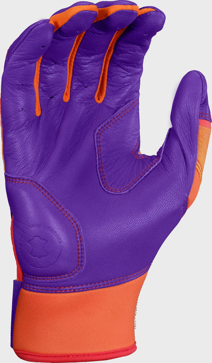 Rawlings Workhorse Purple/Orange Youth Fun Burst Batting Gloves