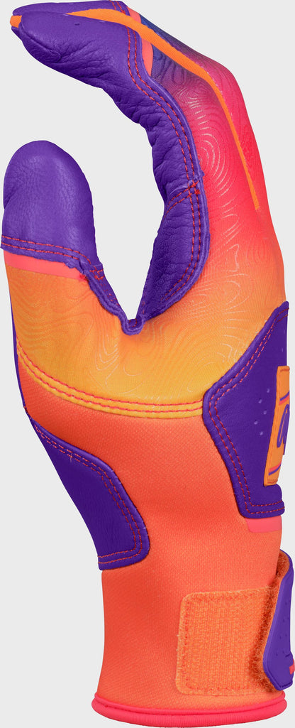 Rawlings Workhorse Purple/Orange Adult Fun Burst Batting Gloves