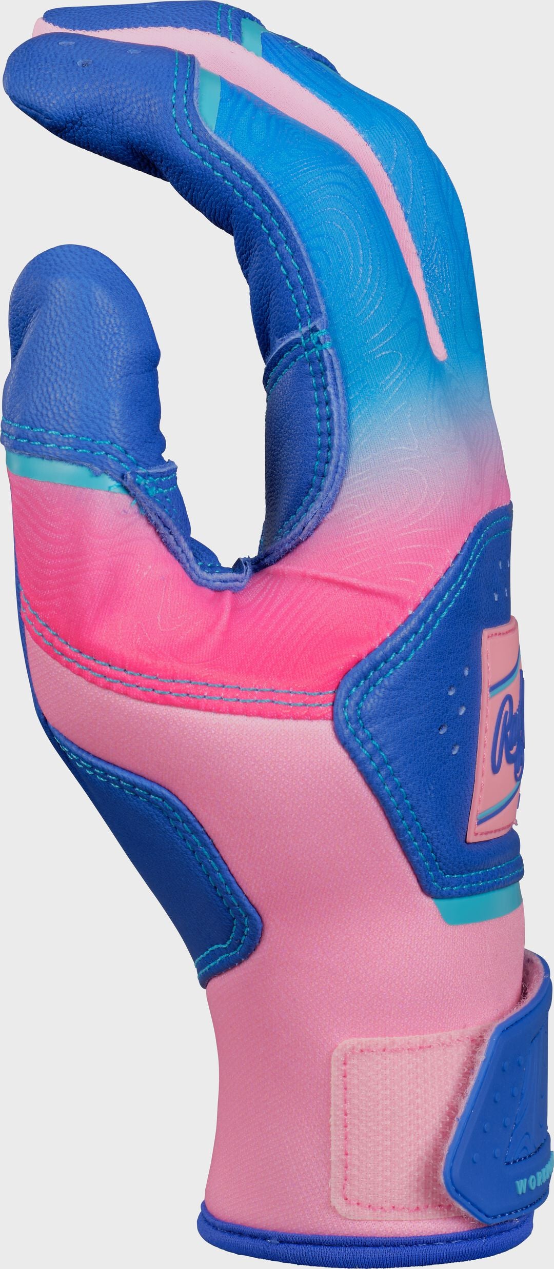 Rawlings Workhorse Royal/Pink Youth Fun Burst Batting Gloves